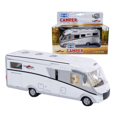 Kids globe die-cast carthago camper met licht, 16cm