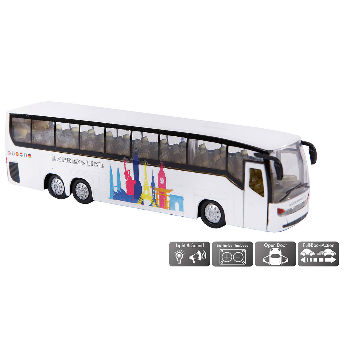 Kids Globe Globe Die Cast Bus mit Licht und Klang, 19 cm