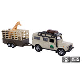 Kids Globe Globe Die Cast Land Rover with Giraffe-Trailer, 29cm