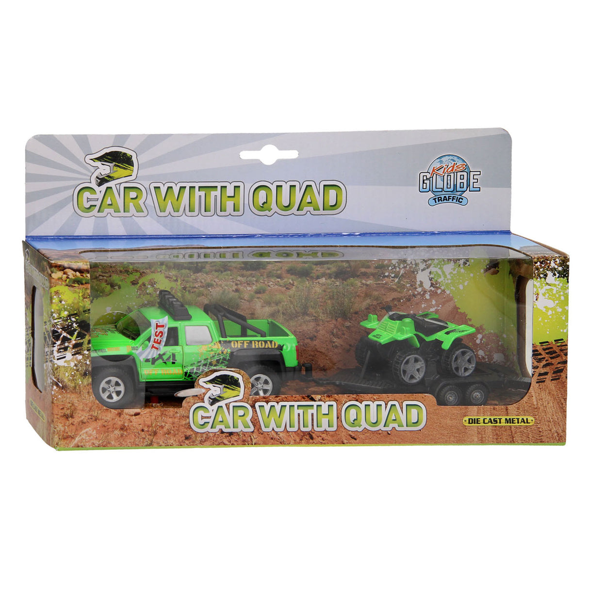 Kids Globe Globe SUV con remolque y luz quad y sonido