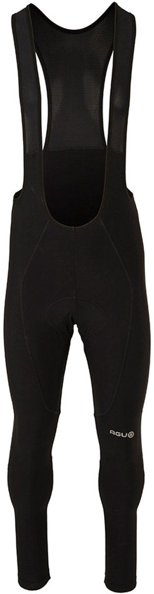 Agu essential - bibtight - fietsbroek met bretels - heren - zwart - l - ademend - reflecterend - siliconen gripper