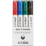 Creativ company https: www.cchobby.nl glas-porseleinstiften-lijndikte-1-2-mm-semi-dekkend-zwart-blauw-groen-rood-4-stuk-1-doos