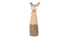 Wooden deer 7.5x6x25.5cm natural