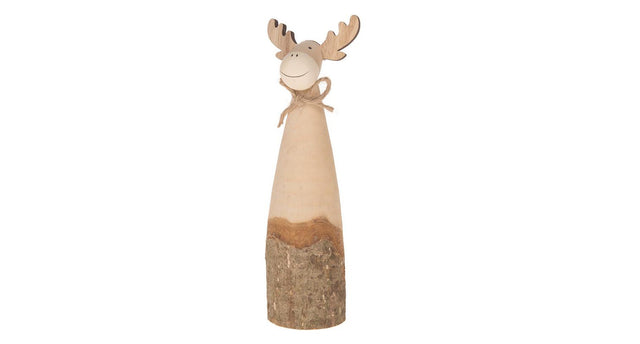 Wooden deer 7.5x6x25.5cm natural