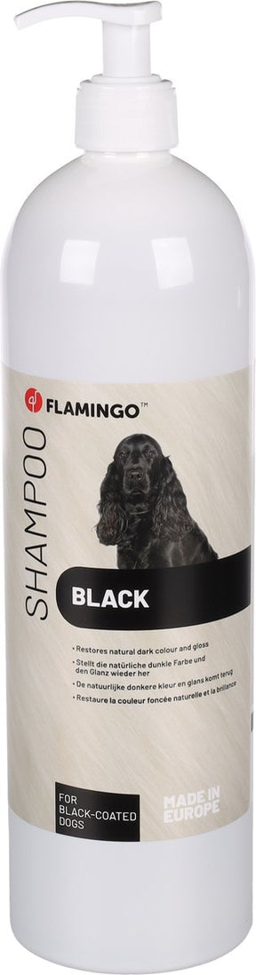 Flamingo hondenshampoo zwarte vacht – 1l – kleurherstellend hydraterend – vachtverzorging