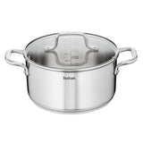 Ustensine de cuisine tefal tefal virtuosea casserole + couvercle en verre 24 cm argent