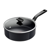 Tefal hapjespan keramisch 24cm inductie zwart met deksel.