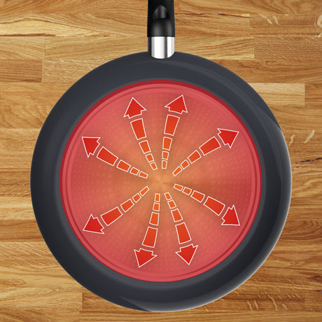 Tefal hapjespan keramisch 24cm inductie zwart met deksel.