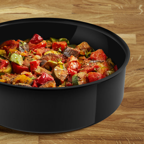 Tefal hapjespan keramisch 24cm inductie zwart met deksel.