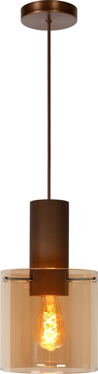 Lucide toledo - hanglamp - ø 20 cm - 1xe27 - amber