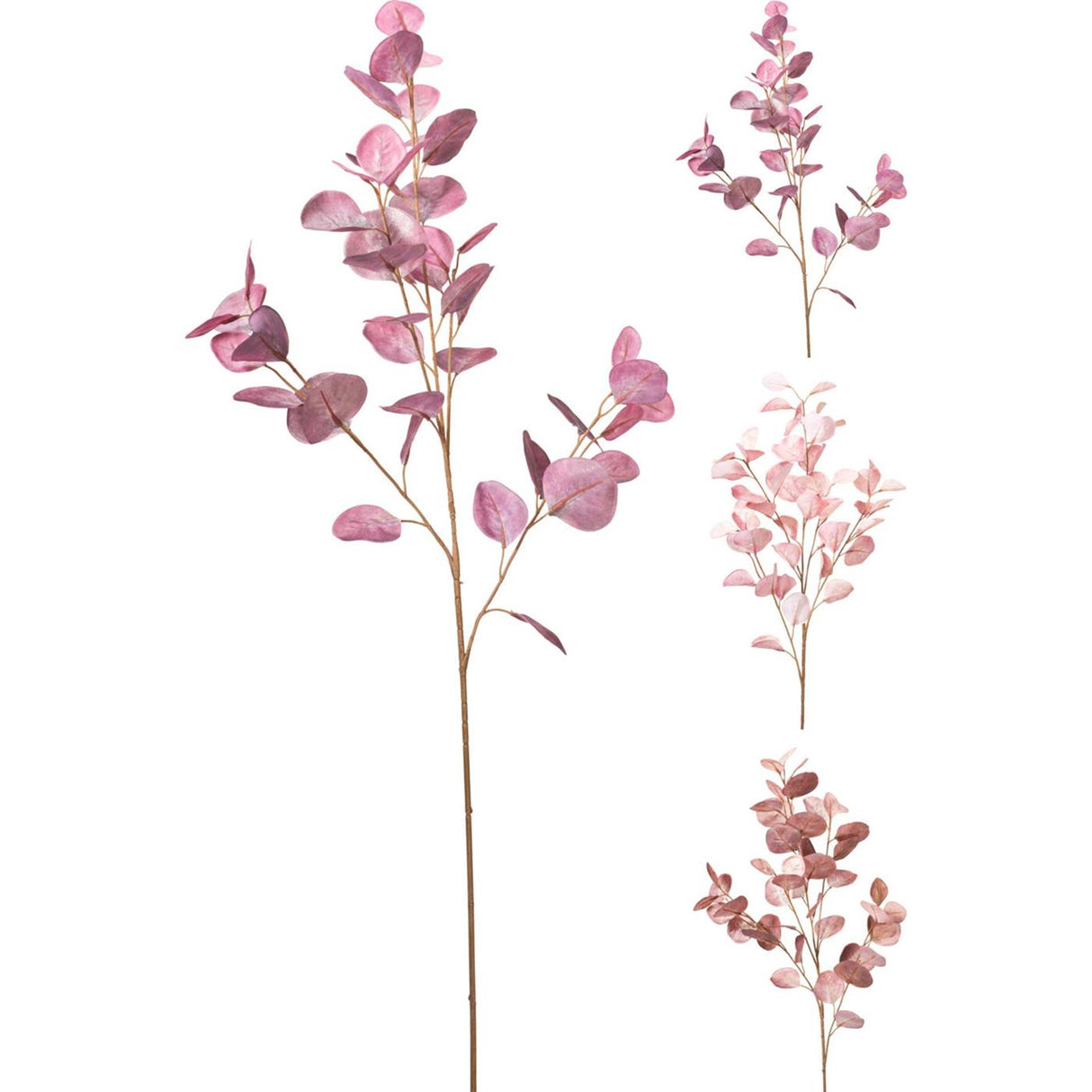 Home styling kunsttak glimmend eucalyptus 3 assorti