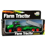 Kids globe tractor met aanhanger licht geluid 1:32