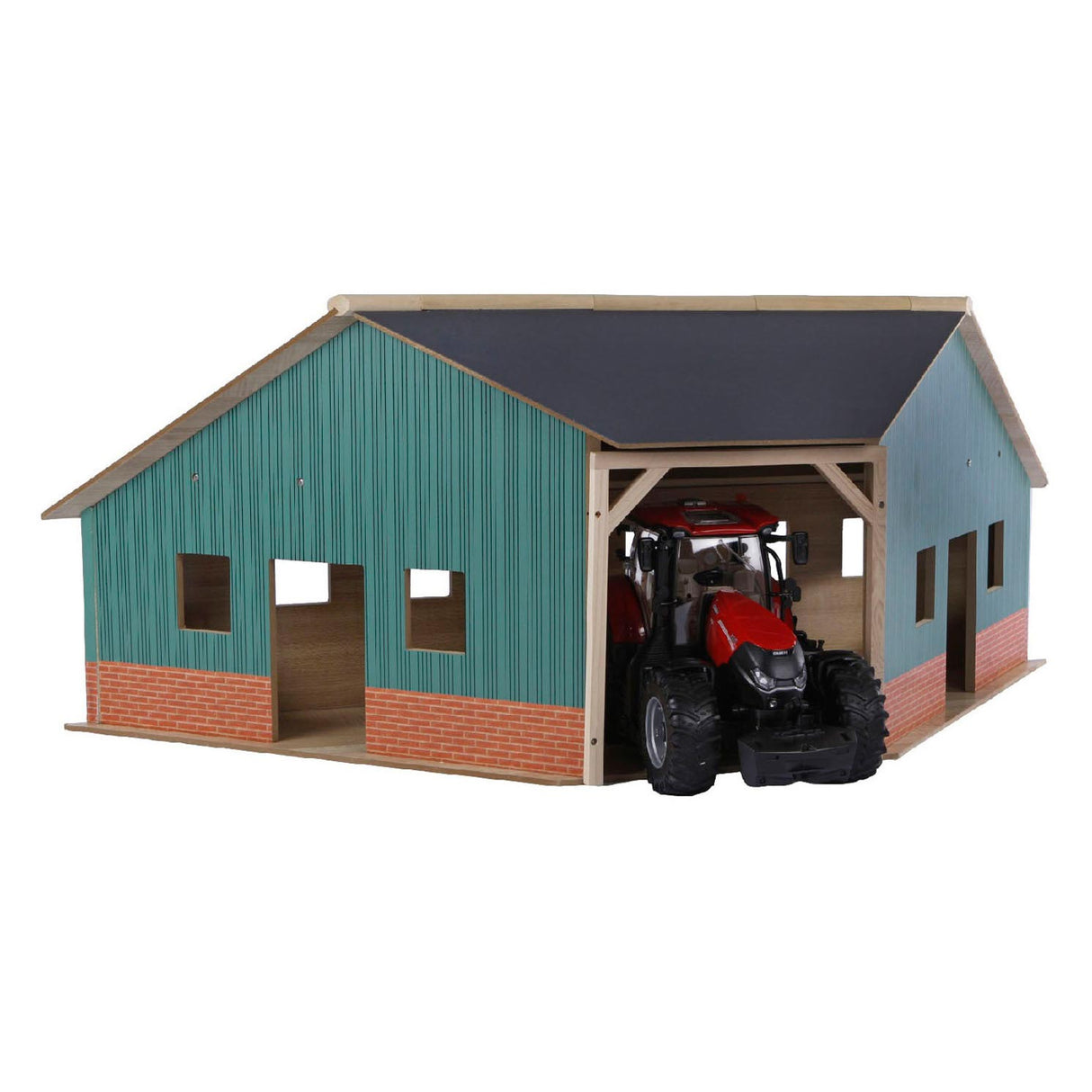 Kids globe globe globe shed corner wood for 2 tractors 1:16