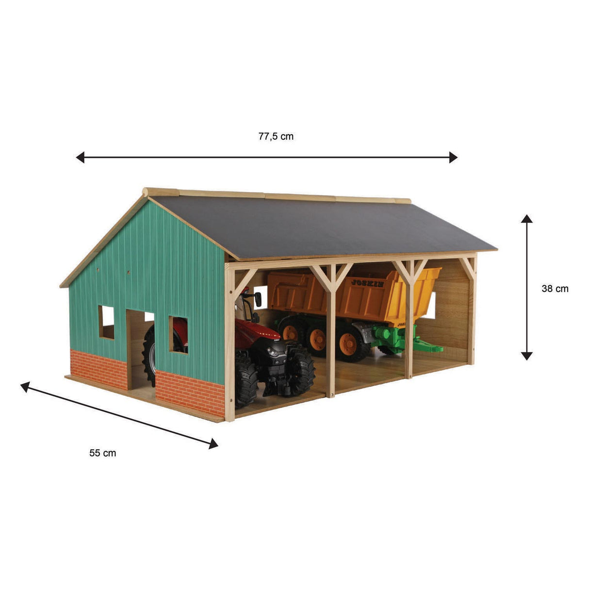 Kids Globe Globe Globe Wood Agricultural Lock per 3 trattori, 1:16