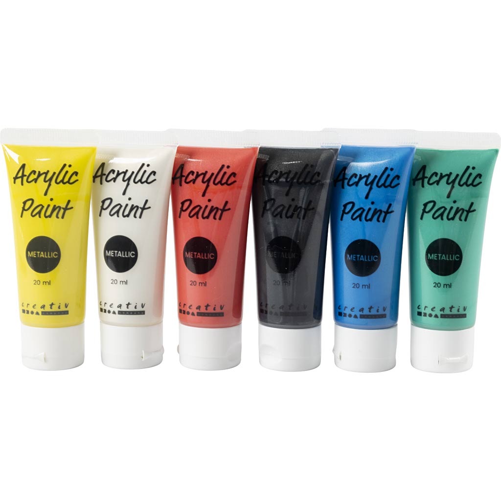 A-color acrylverf, 6x20 ml, kleuren assorti