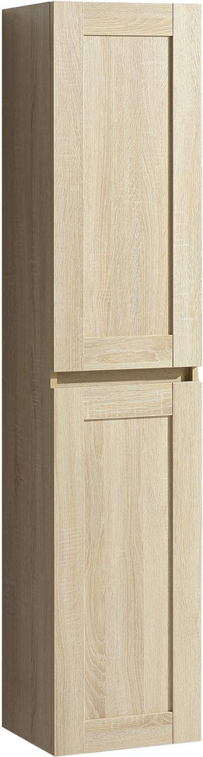 Differnz reno hoge kast - fsc® gecertificeerd mdf - badkamerkast met 2 softclose deuren - ruimte voor 4 legplanken - voorgemonteerd - afmetingen 160x32x35 cm - kleur eiken