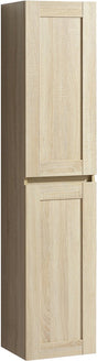 Differnz reno hoge kast - fsc® gecertificeerd mdf - badkamerkast met 2 softclose deuren - ruimte voor 4 legplanken - voorgemonteerd - afmetingen 160x32x35 cm - kleur eiken