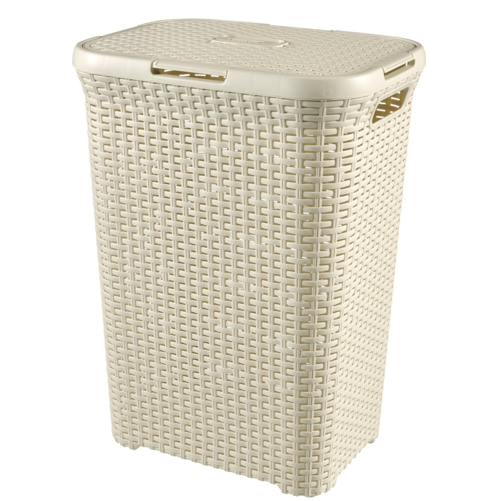 Panier à linge de style Curver Curver avec couvercle 60L blanc