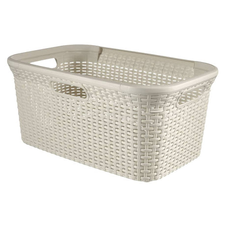 Curver Panier à linge 45 l vintage blanc