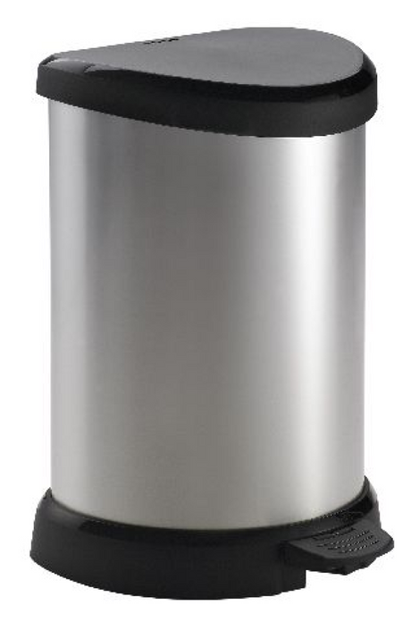 Curver decobin pedaalemmer 15l zilver metallic zwart