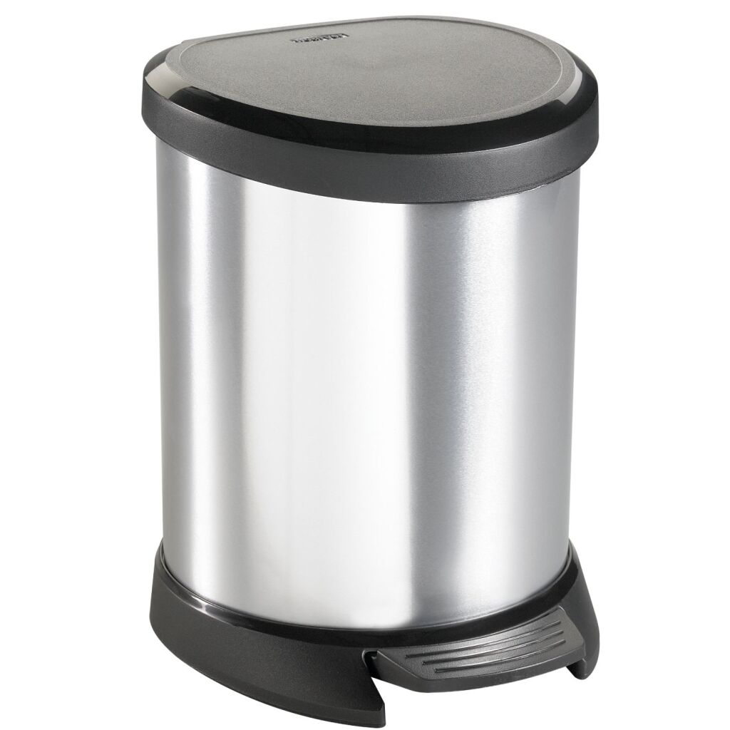 CHREVER CHRAVER Decobin Oval Pedal Bin 5l Silberschwarz