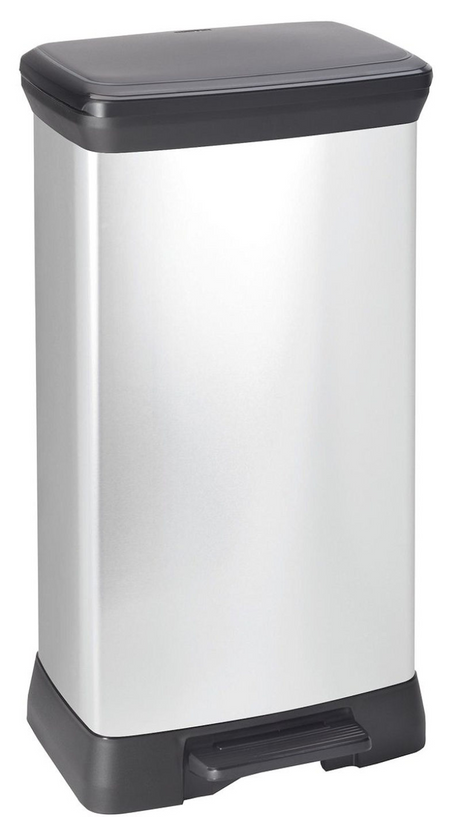 Curver decobin pedaalemmer 50l zilver metallic zwart