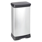 Curver Curver Pedal Bin Deco Rectangular 50 l Silver Colored