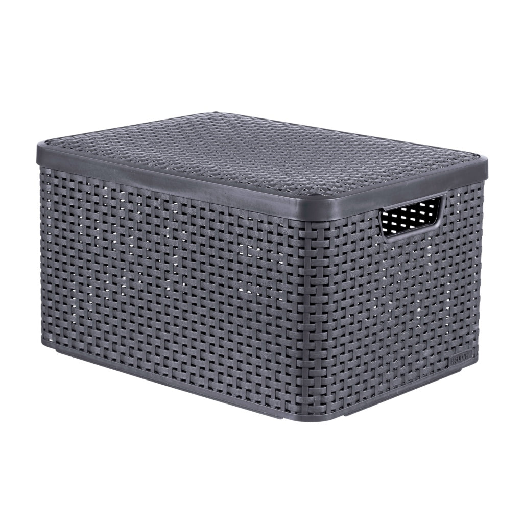 Curver Curver Storage Box Style med lokk L 30 L Metallisk sølvfarget