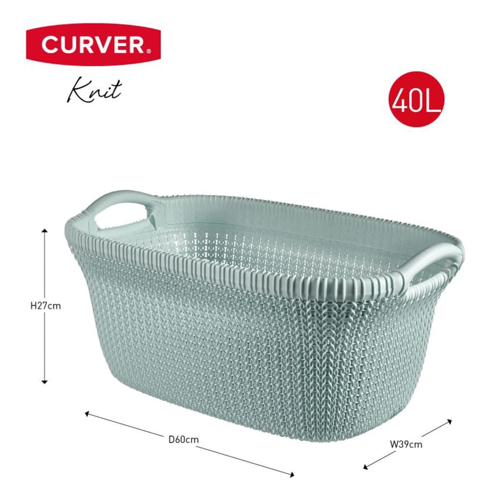 Panier à linge Curver Curver Knit 40 L Bleu clair