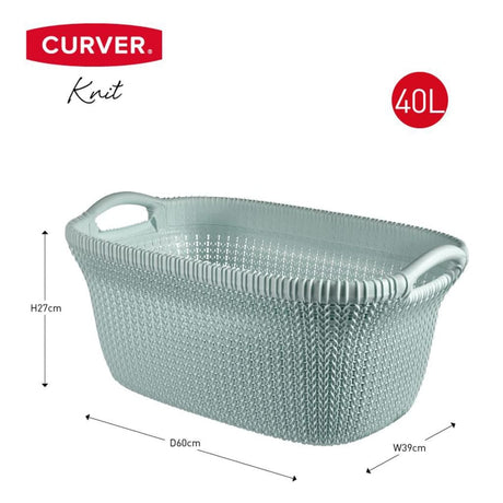 Panier à linge Curver Curver Knit 40 L Bleu clair