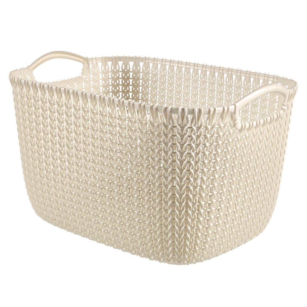 Curver Rangement Panier en tricot look 19L blanc