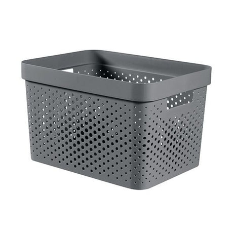 Curver infinity recycled dots opbergbox - 17l - antraciet