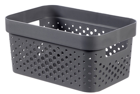 Curver infinity box dots 4,5l donker grijs - 100% recycled