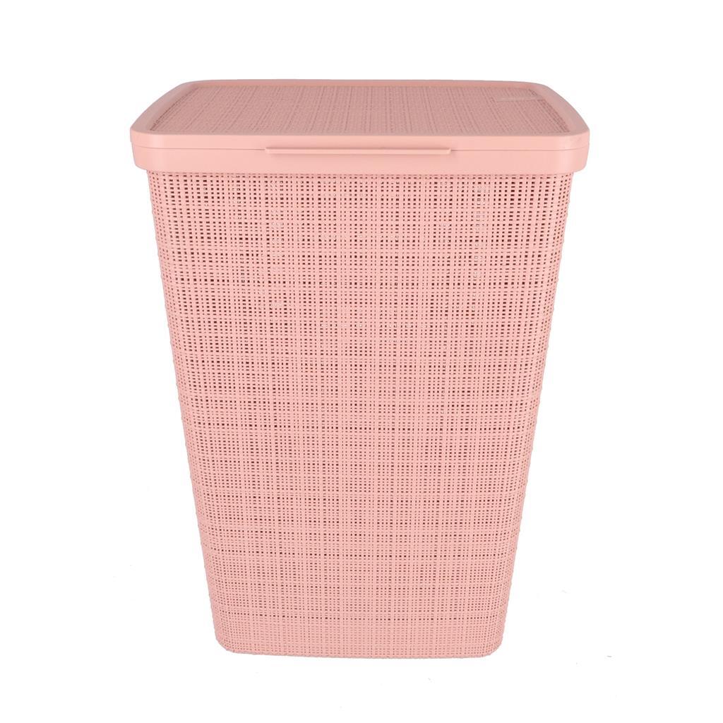 Curver curver wasmand met deksel jute-look 58l roze