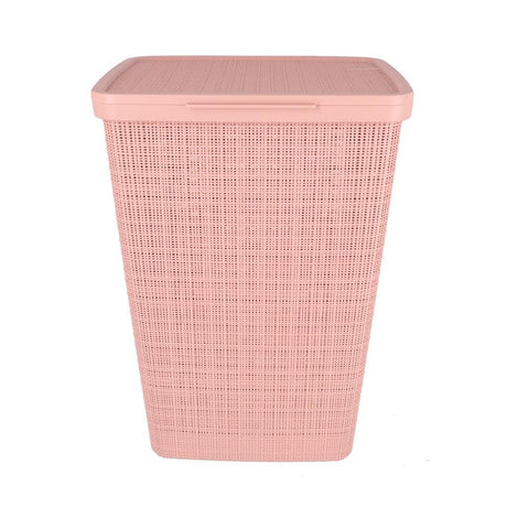 Curver curver wasmand met deksel jute-look 58l roze