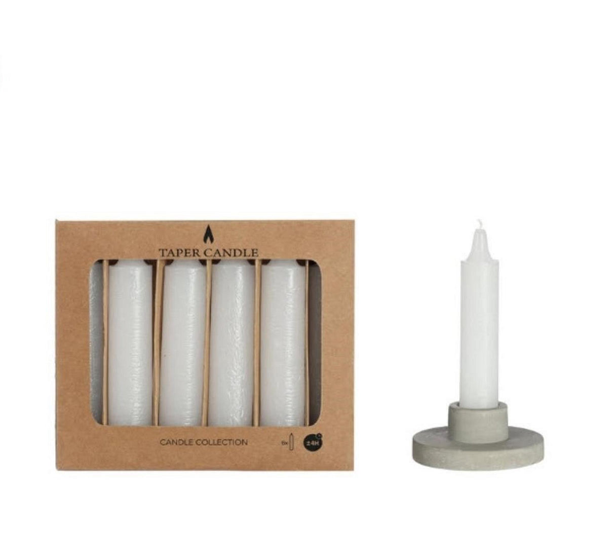Ideas 4 seasons taper kaars wit set a 6 ã˜2.15cmx11cm ( exclusief kandelaar )