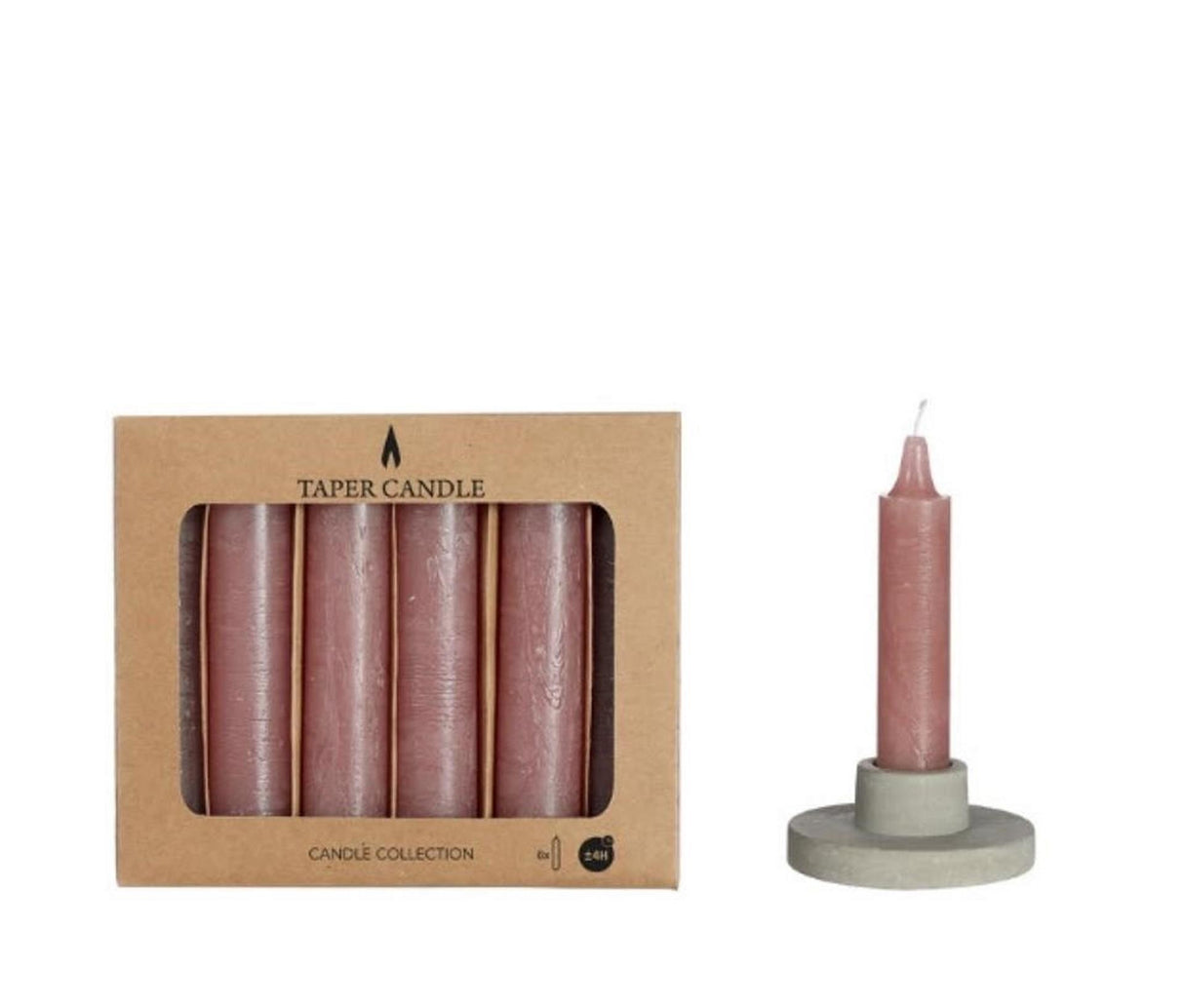 Ideas 4 seasons taper kaars mauve set a 6 ã˜2.15x11cm ( exclusief kandelaar )