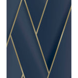 Hollandske Wallcoverings Dutch Wallcoverings Tapet Geometrisk blå og guldfarvet