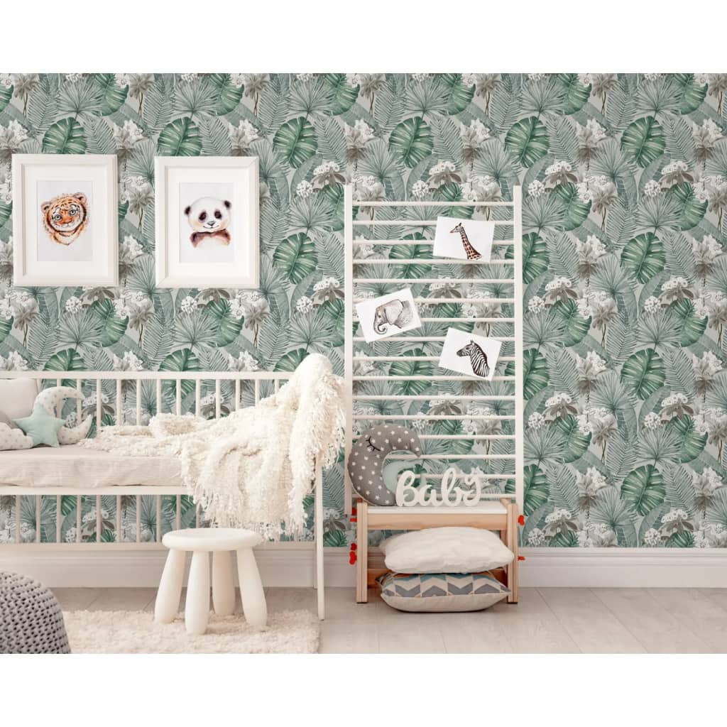 Dutch Wallcoverings Dutch Wallcoverings Wallpaper Eden Gray and Light green