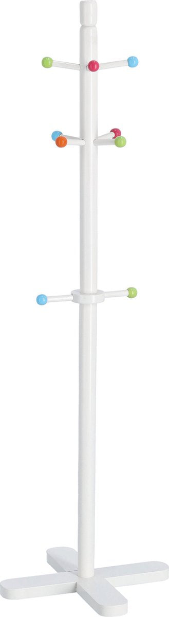 Zeller baby kinderkamer kapstok - 10 haken - hout - wit - 38 x 124 cm