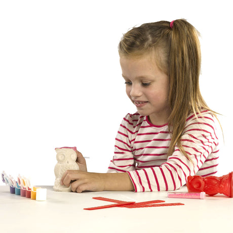 Ses gips gieten en schilderen uil