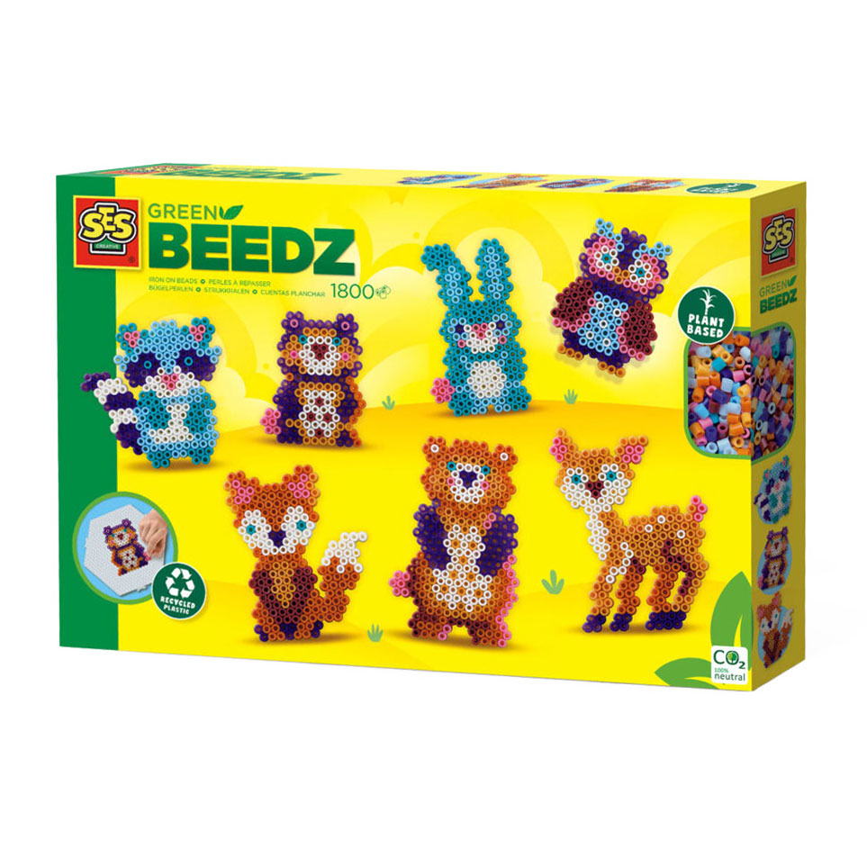 SES Green Beedz String Bead Jet Animales de bosque