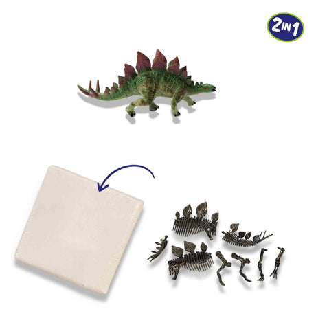 Ses explore dino en skelet opgraven 2in1- stegosaurus