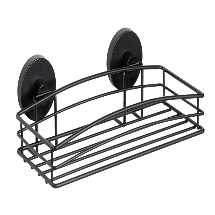 Wenko vacuum-loc doucherek mat zwart 26x15cm - douchemand - bevestigen zonder boren
