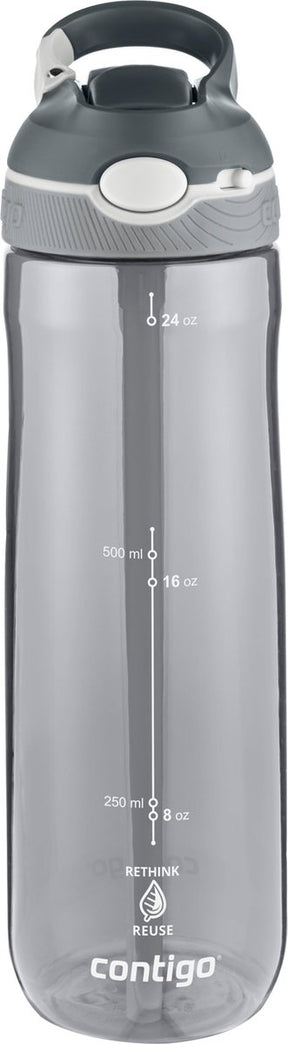 Contigo ashland autospout waterfles met rietje | grote bpa-vrije drinkfles van 720ml | sportfles | lekvrije drinkfles | ideaal voor school, de sportschool, fiets, hardlopen, wandelen | smoke