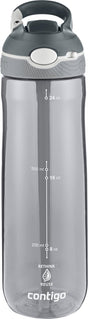 Contigo ashland autospout waterfles met rietje | grote bpa-vrije drinkfles van 720ml | sportfles | lekvrije drinkfles | ideaal voor school, de sportschool, fiets, hardlopen, wandelen | smoke