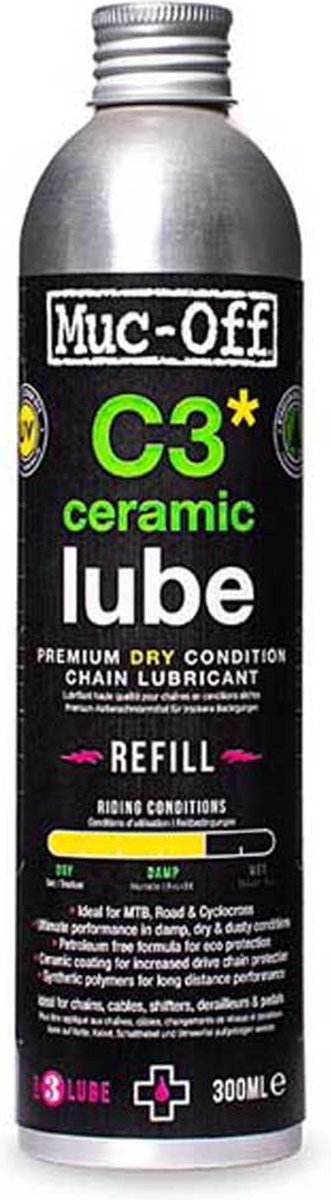 Muc-off fietsonderhoud c3 dry ceramic lube 300ml navulverpakking - 299017