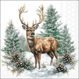 Ambiente servetten winter stag 33x33cm white papier fsc mix