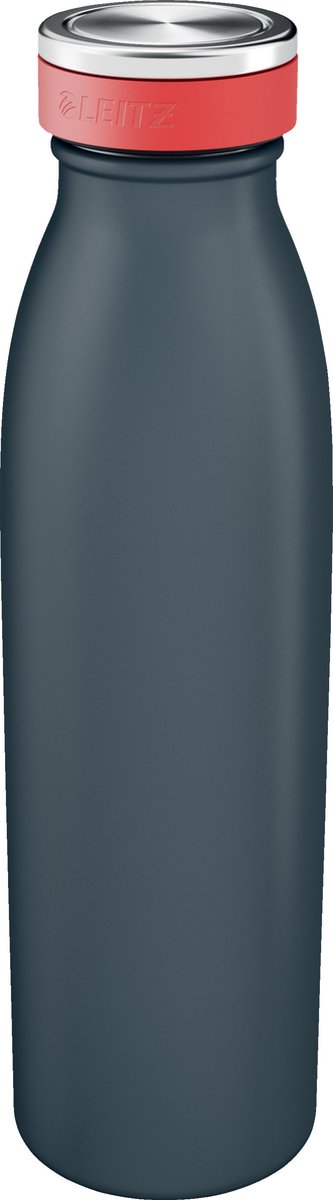 Leitz cosy dubbelwandige geïsoleerde waterfles, 500 ml - bpa-vrij - vaatwasserbestendig - ideaal voor thuiskantoor thuiswerken - fluweel grijs