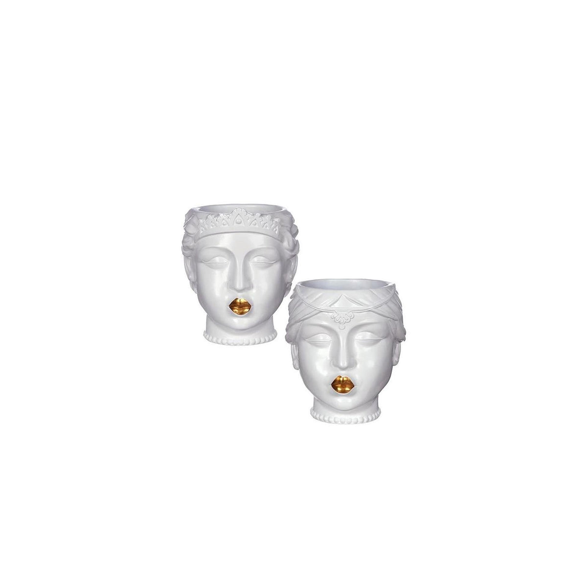 Ideas 4 seasons bloempot prinses met gouden lippen ø12xh15,5cm